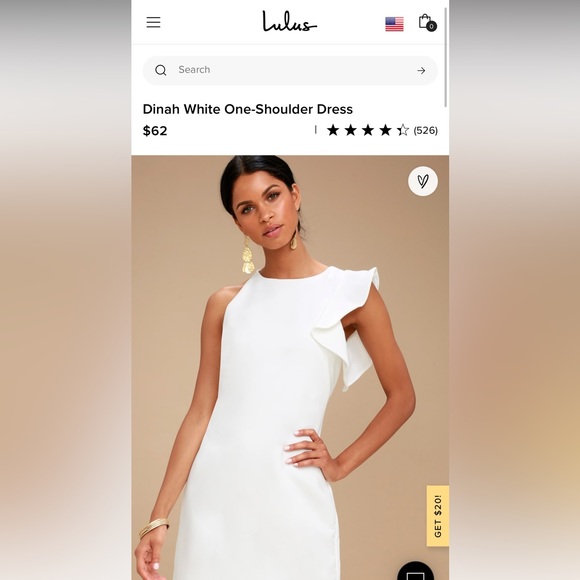 Lulus White One Shoulder Dress size M - Picture 1 of 5